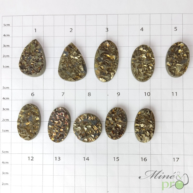 Chalcopyrite brute- cabochons percés