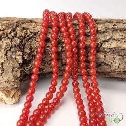 Cornaline unie en perles rondes 6mm - fil complet - grossiste perles pierres naturelles