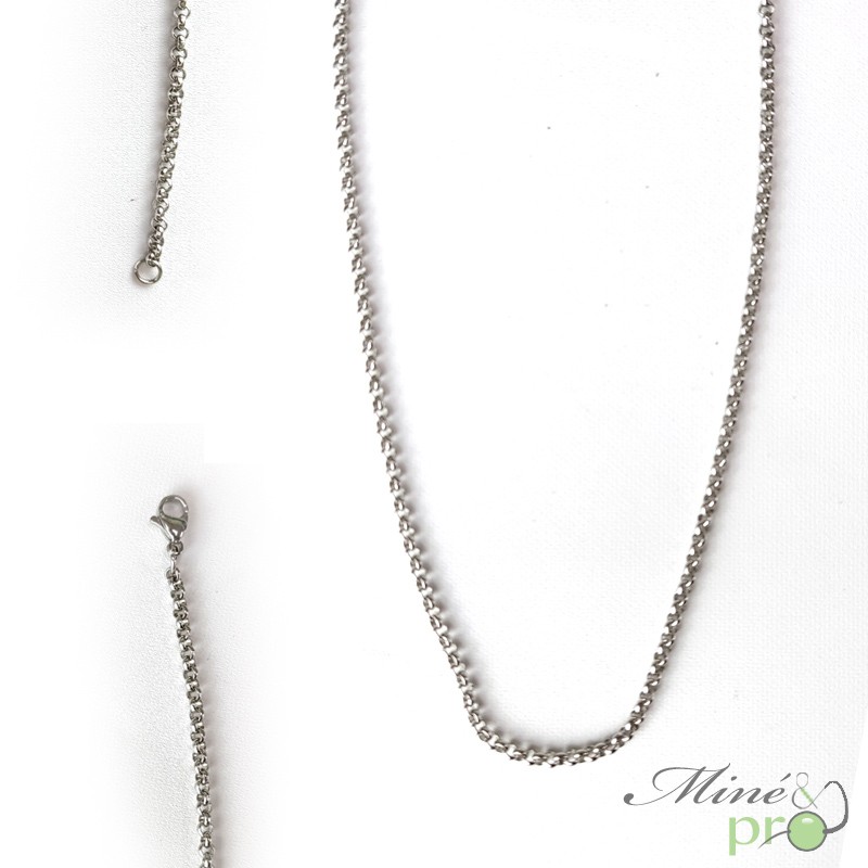 Chaine en acier inoxydable 3mm - 45cm Chaine en acier inoxydable 3mm - 45cm
