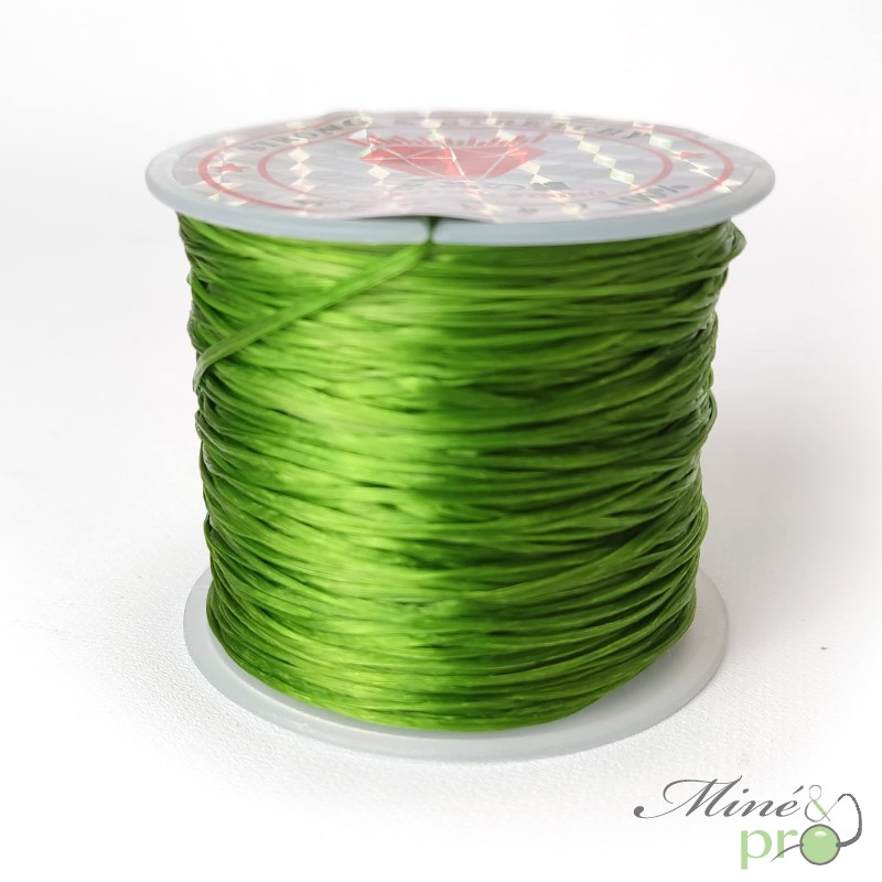 Bobine fil élastique vert multibrins 0.8mm