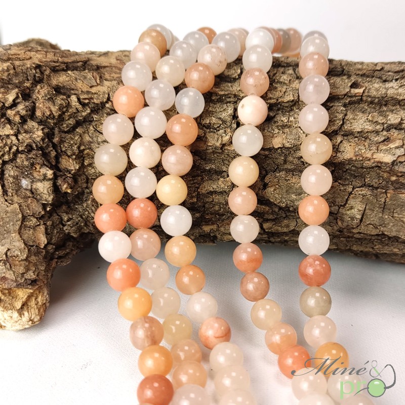 Aventurine rose en perles rondes 8mm - fil complet Aventurine rose en perles rondes 8mm - fil complet
