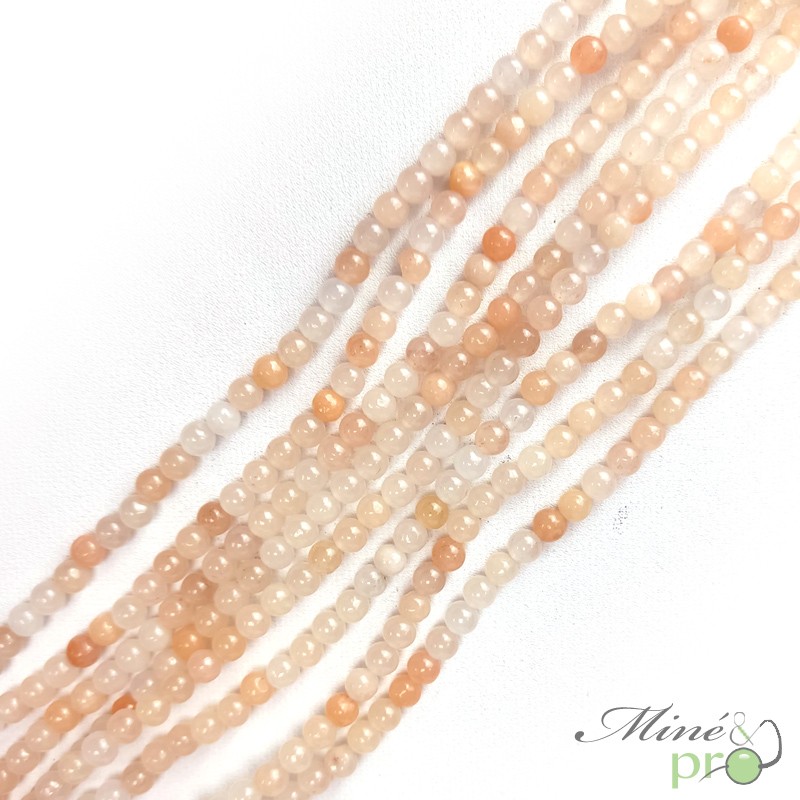 Aventurine rose en perles rondes 4mm - fil complet