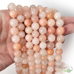 Aventurine rose en perles rondes 10mm - fil complet