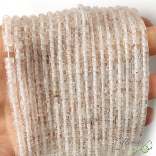 Cristal de roche en rondelles heishi 4mm - fil complet