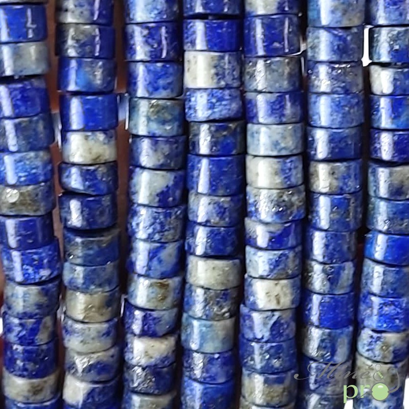 Lapis lazuli en rondelles heishi 4mm - fil complet