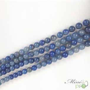 Aventurine bleue en perles rondes 8mm - fil complet - grossiste en perles
