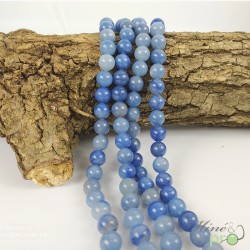 Aventurine bleue en perles rondes 8mm - fil complet - grossiste en perles