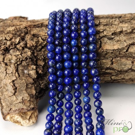 10 Perles En Lapis Lazuli Mat Givré - Rondelles 6x4 Mm, Fabrication Française, Neuf