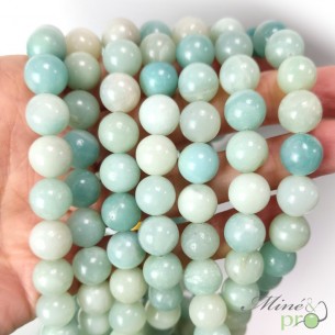 Amazonite en perles rondes 10mm - fil complet