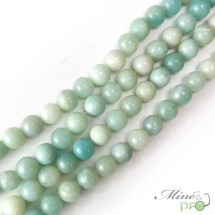 Amazonite en perles rondes 10mm - fil complet