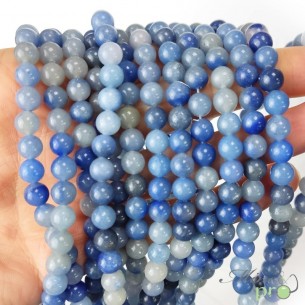 Aventurine bleue en perles rondes 6mm - fil complet