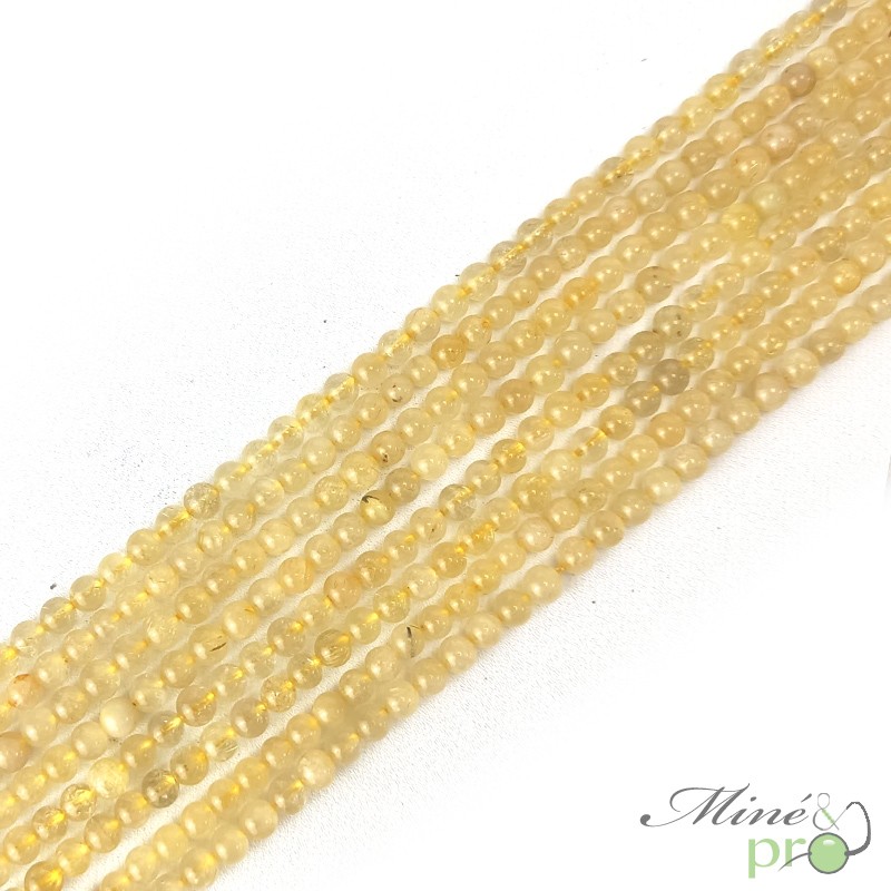 Quartz rutile en perles rondes 4mm - fil complet