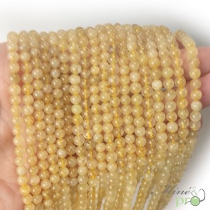 Quartz rutile en perles rondes 4mm - fil complet