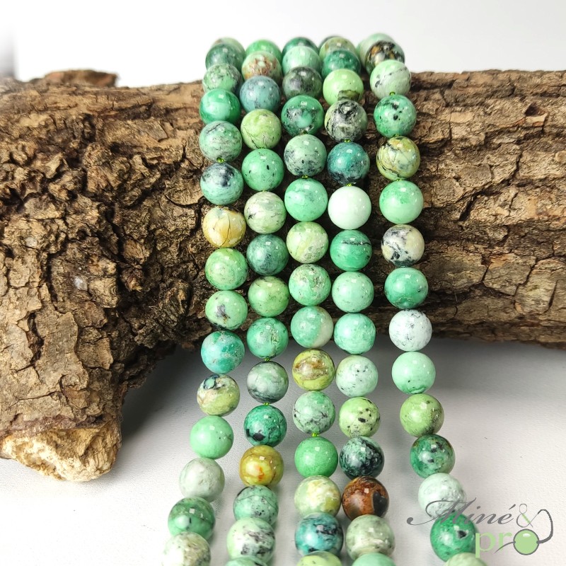 Variscite en perles rondes 8mm - fil complet