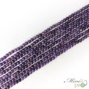 Lépidolite en perles rondes 4mm - fil complet