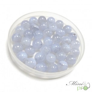 Calcédoine bleue A en perles rondes 8mm - lot de 10