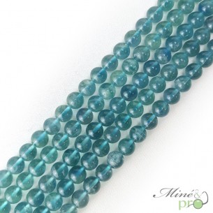 Fluorite bleue en perles rondes 8mm - fil complet