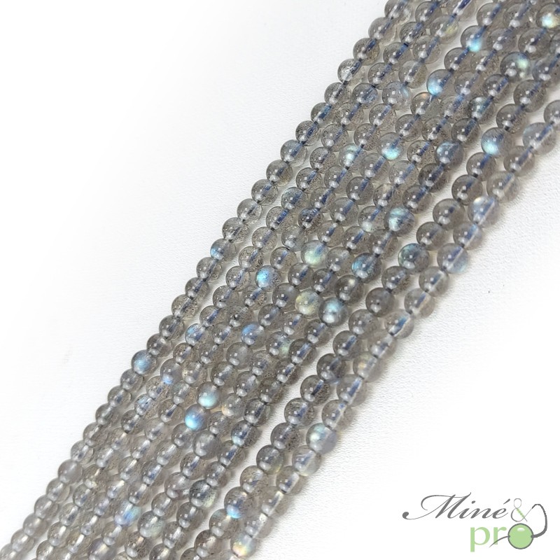 Labradorite Extra en perles rondes 4mm - fil complet