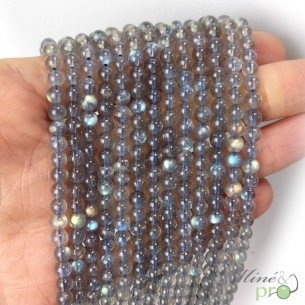 Labradorite Extra en perles rondes 4mm - fil complet