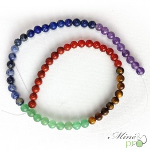 7 chakras en perles rondes 6mm - fil complet