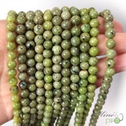 Jade nephrite AB en perles rondes 6mm - fil complet