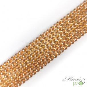 Aqua aura quartz sunset en perles rondes 6mm - fil complet