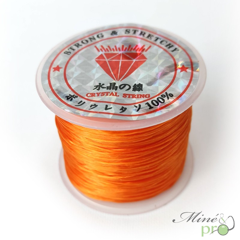 Bobine fil élastique multibrins orange 0.8mm