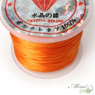 Bobine fil élastique multibrins orange 0.8mm