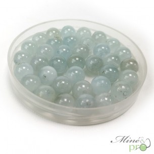 Aigue marine AA en perles rondes 6mm - lot de 10