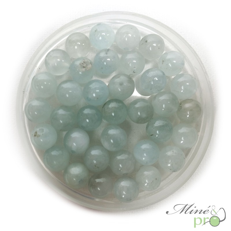 Aigue marine AA en perles rondes 6mm - lot de 10 Aigue marine AA en perles rondes 6mm - lot de 10