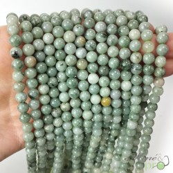 Jade de Birmanie en perles rondes 6mm - fil complet