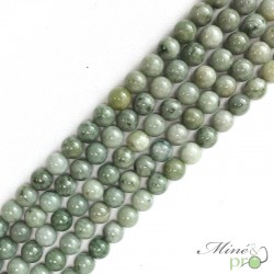 Jade de Birmanie en perles rondes 8mm - fil complet