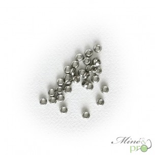 Perles à écraser en acier inoxydable 2mm - lot de 50