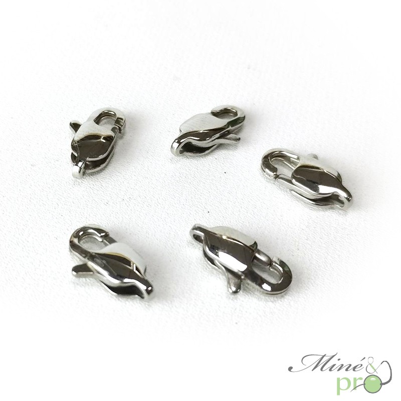 Fermoir en acier inoxydable 13mm - lot de 10 Fermoir en acier inoxydable 13mm - lot de 10