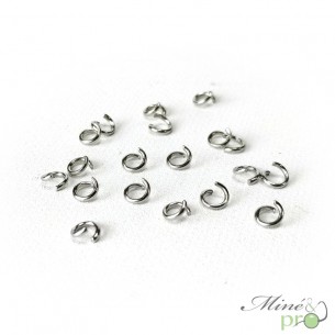Anneaux ouverts en acier inoxydable 4mm - lot de 50