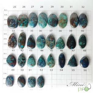 Azurite malachite - cabochons formes diverses - grossiste de cabochons