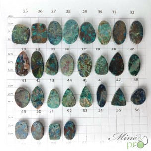 Azurite malachite - cabochons formes diverses - grossiste de cabochons