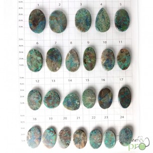 Azurite malachite - cabochons formes diverses - grossiste de cabochons