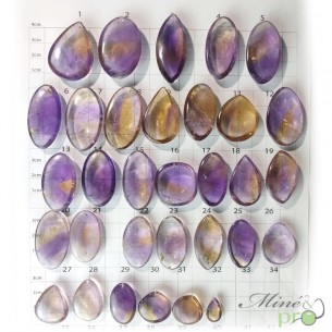 Amétrine - cabochons percés