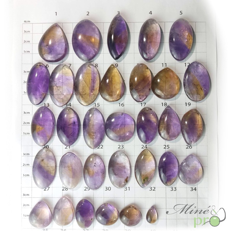 Amétrine - cabochons percés Amétrine - cabochons percés