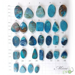 Azurite A - cabochons percés