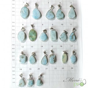 Larimar - cabochons percés